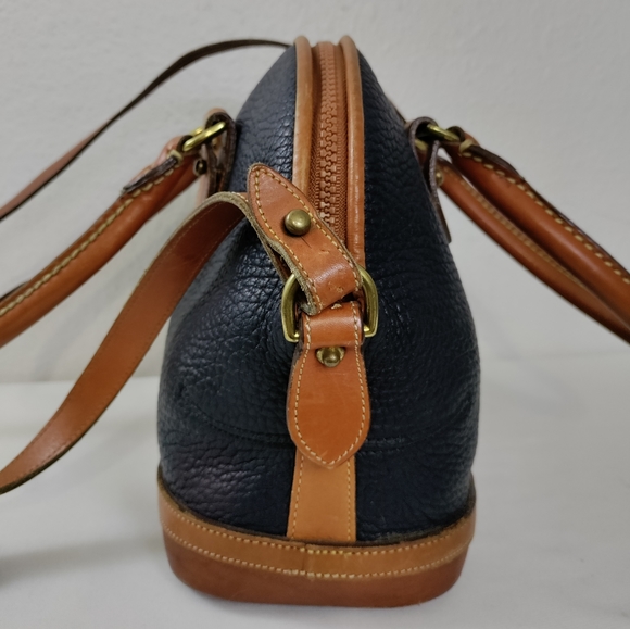 Dooney & Bourke Vintage Norfolk AWL Navy Blue Dome Satchel - Picture 4 of 13